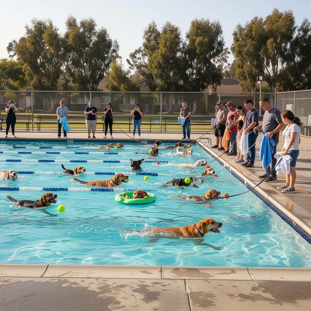 Pooches in the Pool — LA County Dog Swim Day